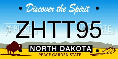 ZHTT95 North Dakota License Plate