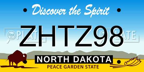 ZHTZ98 North Dakota License Plate