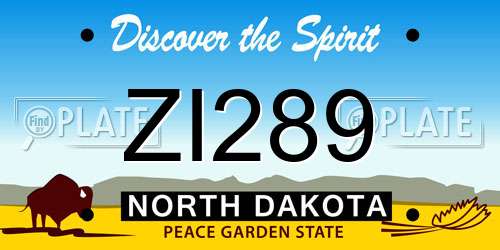 ZI289 North Dakota License Plate
