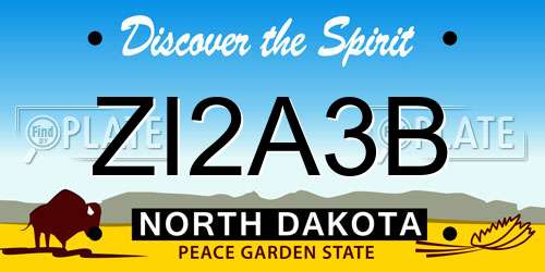ZI2A3B North Dakota License Plate