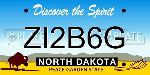 ZI2B6G North Dakota License Plate