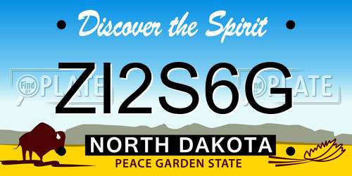 ZI2S6G North Dakota License Plate