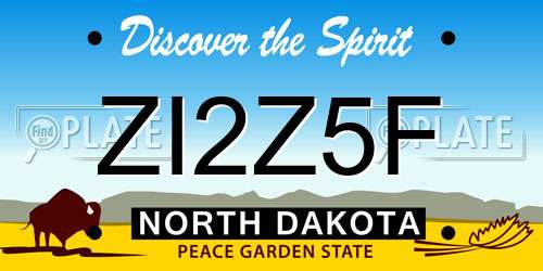 ZI2Z5F North Dakota License Plate