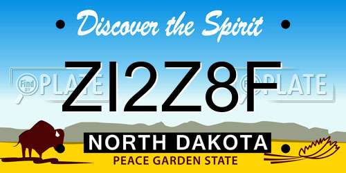 ZI2Z8F North Dakota License Plate