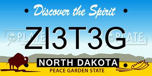ZI3T3G North Dakota License Plate