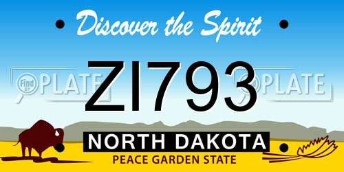 ZI793 North Dakota License Plate