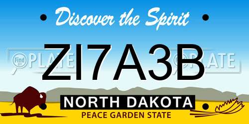 ZI7A3B North Dakota License Plate