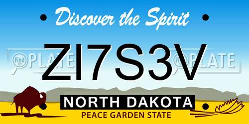 ZI7S3V North Dakota License Plate