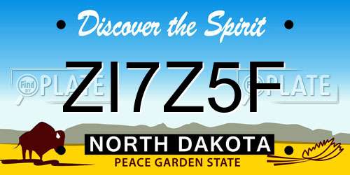 ZI7Z5F North Dakota License Plate