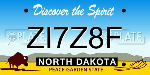 ZI7Z8F North Dakota License Plate