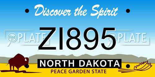 ZI895 North Dakota License Plate