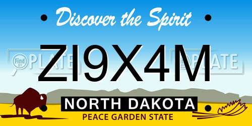 ZI9X4M North Dakota License Plate