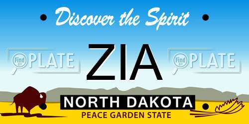 ZIA North Dakota License Plate
