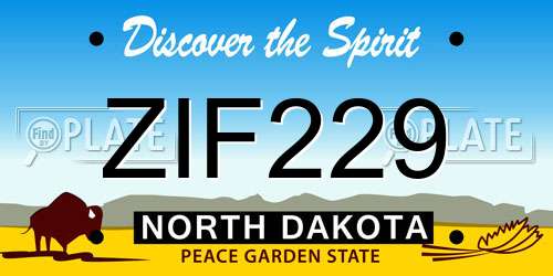 ZIF229 North Dakota License Plate