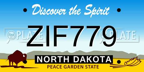 ZIF779 North Dakota License Plate