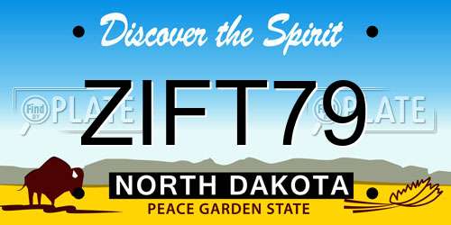 ZIFT79 North Dakota License Plate
