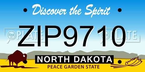 ZIP9710 North Dakota License Plate