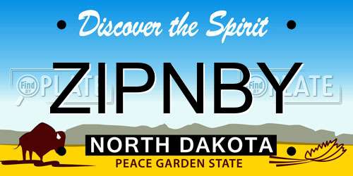 ZIPNBY North Dakota License Plate