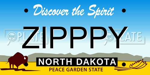ZIPPPY North Dakota License Plate