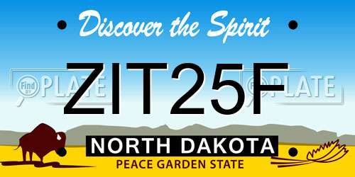 ZIT25F North Dakota License Plate