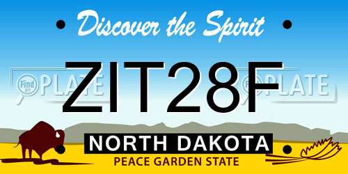 ZIT28F North Dakota License Plate