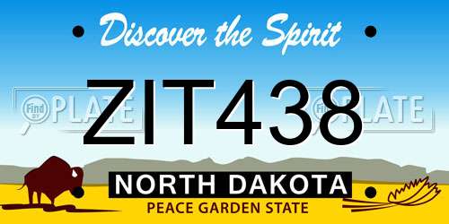 ZIT438 North Dakota License Plate