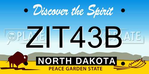 ZIT43B North Dakota License Plate