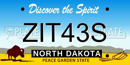 ZIT43S North Dakota License Plate