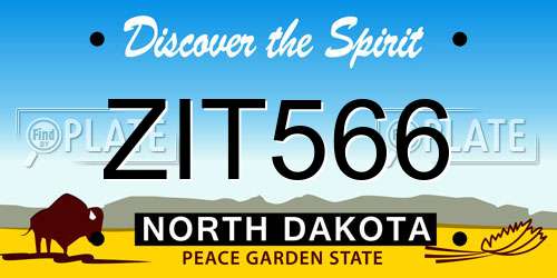 ZIT566 North Dakota License Plate