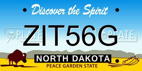 ZIT56G North Dakota License Plate