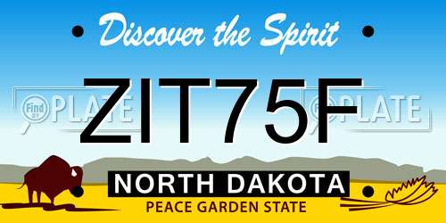 ZIT75F North Dakota License Plate