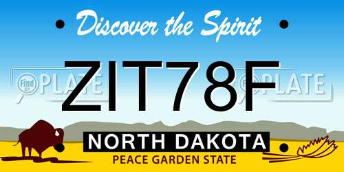 ZIT78F North Dakota License Plate