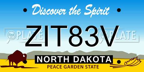 ZIT83V North Dakota License Plate
