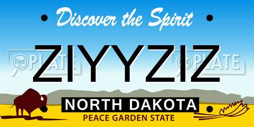 ZIYYZIZ North Dakota License Plate
