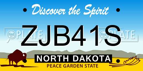 ZJB41S North Dakota License Plate