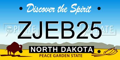 ZJEB25 North Dakota License Plate