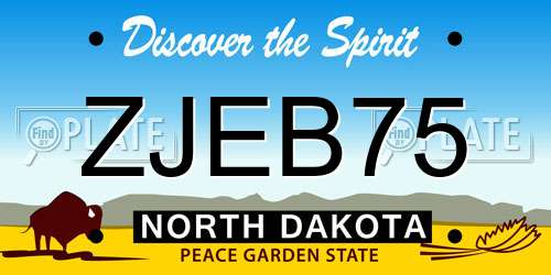 ZJEB75 North Dakota License Plate