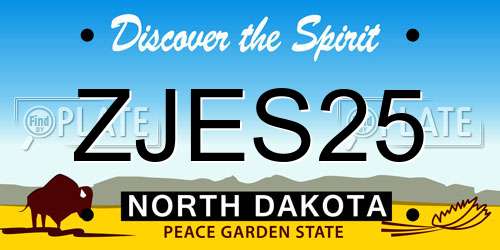 ZJES25 North Dakota License Plate
