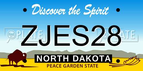 ZJES28 North Dakota License Plate