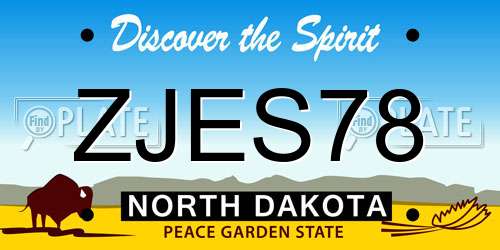 ZJES78 North Dakota License Plate