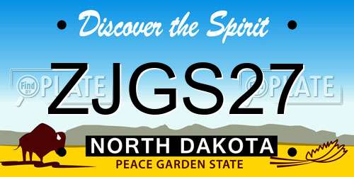 ZJGS27 North Dakota License Plate