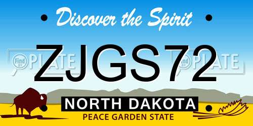 ZJGS72 North Dakota License Plate