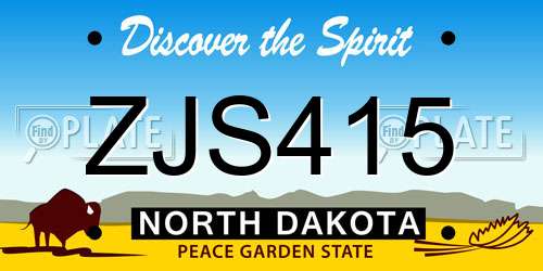 ZJS415 North Dakota License Plate