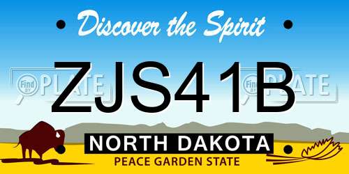 ZJS41B North Dakota License Plate