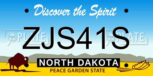 ZJS41S North Dakota License Plate
