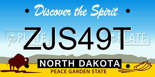 ZJS49T North Dakota License Plate