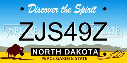 ZJS49Z North Dakota License Plate