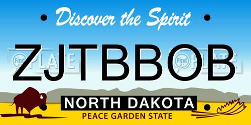 ZJTBBOB North Dakota License Plate