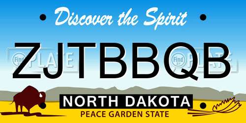 ZJTBBQB North Dakota License Plate