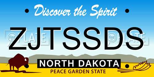 ZJTSSDS North Dakota License Plate